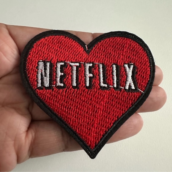 Netflix Lovers Iron On Patch Red Heart Patch 2.6 Inches X 2.7 Inches - Picture 3 of 5
